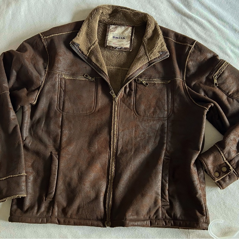 Whispering Smith Men's Brown Faux Leather Jacket